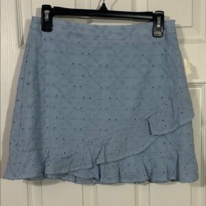 Altar'd State Light Blue Eyelet Mini Skirt